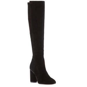 Stuart Weitzman Eloise Black Suede OTK Boots Worn Once!